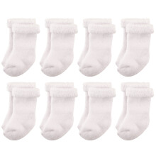 Calcetines unisex de algod n rico para reci n nacidos y de rizo Hudson Baby, de rizo blanco, de 12 a 24 meses, EE. UU.