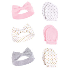 Hudson Baby Unisex detsk bavlnen celenka a palciaky so krabadlomi, bodky, 0-6 mesiacov