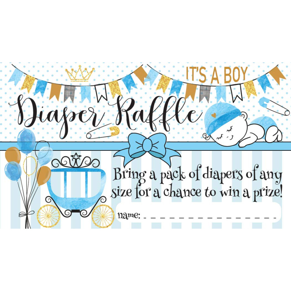 Diaper Raffle Tickets - It's A Boy - Set of 50 Double-Sided Raffle Car-image-OPC-PFMZ9T2-NEW