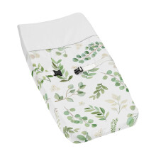 Sweet Jojo Designs Floral Leaf Girl Baby Nursery Change Pad Cover - Grnt och vitt Boho Watercolor Botanical Woodland Tropical Garden