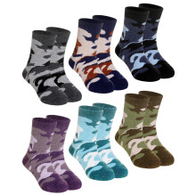 Calcetines de lana c lidos de invierno para ni os, de color liso, t rmicos, para ni os y ni as