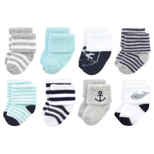 Chaussettes unisexes pour nouveau-né et bébé en coton riche Hudson Baby Mint Whale 6-12 mois