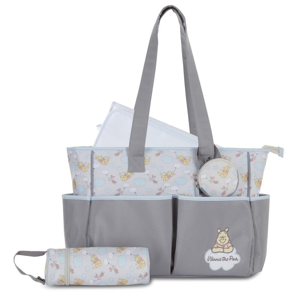Cudlie Tote Diaper Bag and Changing Pad Winnie The Pooh Print Large