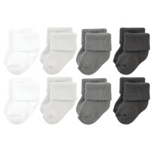 Hudson Baby Unisex Baby Cotton Rich Newborn e Terry Socks Solid Grey White 6-12 mesi