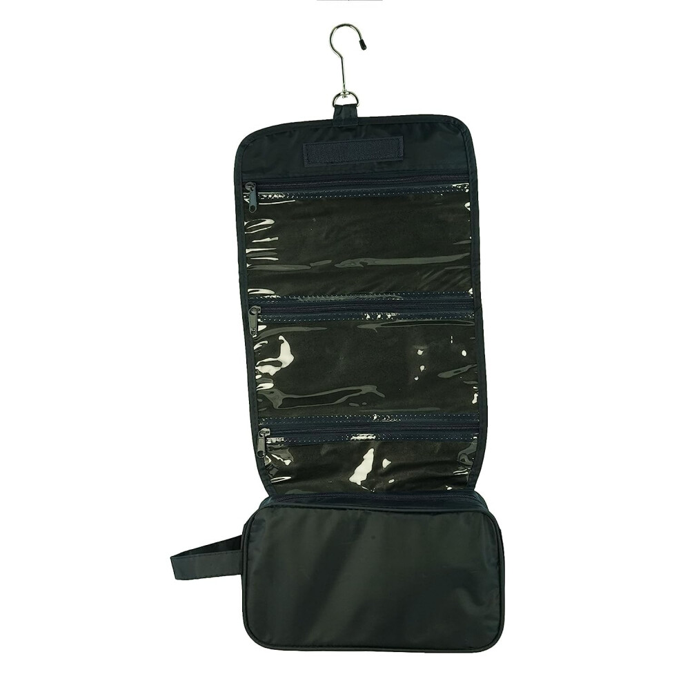 Ensign Peak Hanging Travel Bag with Toiletries Organizer and 360 degree Swivel Hook  Navy-image-OPC-PFNGK2T-NEW