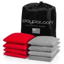Play Plutoon Sagmente de porumb rezistent la vreme - set de 8 Reglarea pungilor de fasole de porumb - Red & Grey - Durabil Duck Pnza de porumb p