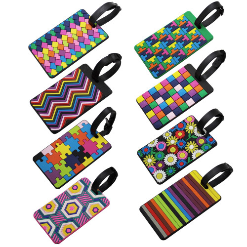 LJY Ετικέτες Αποσκευών Ταξιδιού ID Tags Holder, Σετ 8 τεμ