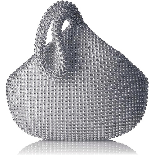 Jessica McClintock γυναικεία τσάντα χεριού Staci Mesh, Ασημί, One Size