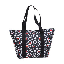 Disney Tote Mickey & Minnie Mouse Icon Polka Dot Print Reisetasche Schwarz