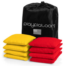 Odporne na warunki atmosferyczne torby Cornhole w plutonie  zestaw 8 sztuk w rozmiarze zgodnym z przepisami  czerwony i zσlty  trwala tkanina z ka