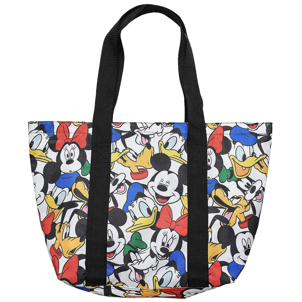 Disney Tote Travel Bag Mickey Minnie Donald Goofy Pluto Print (Mul