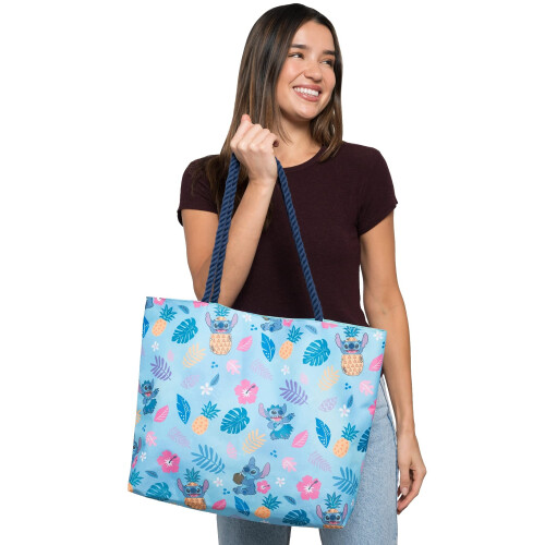 Disney Disney Τσάντα Tote Lilo και Stitch με Εκτύπωση Παραλίας 1
