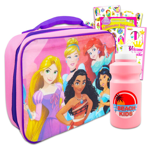 Disney Σετ Τσάντας Γεύματος Disney Princess για Κορίτσια - Σχολική Τσάντα με Ροζ Θήκη Νερού
