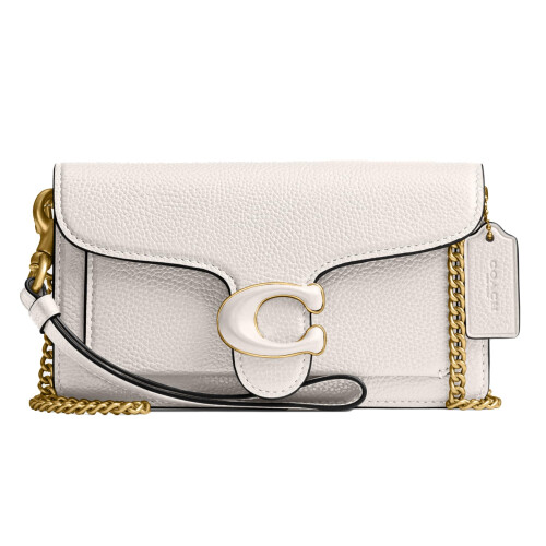 Coach Polished Pebble Tabby Wristlet  Chalk  One Size
