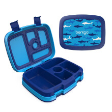 Bentgo Kids Prints Lunchbox Hai – 5-Fächer, auslaufsicher, spülmaschinenfest, ideal für Kinder 3–7