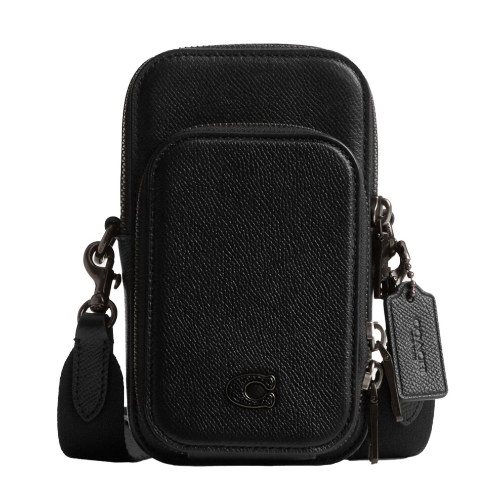 Sac bandoulière pour téléphone Coach en cuir à grain croisé