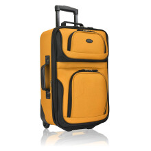 U.S. Traveler Leichter Softside-Koffer, rollbar, 20 Zoll, Handgepck, Orange, einzeln
