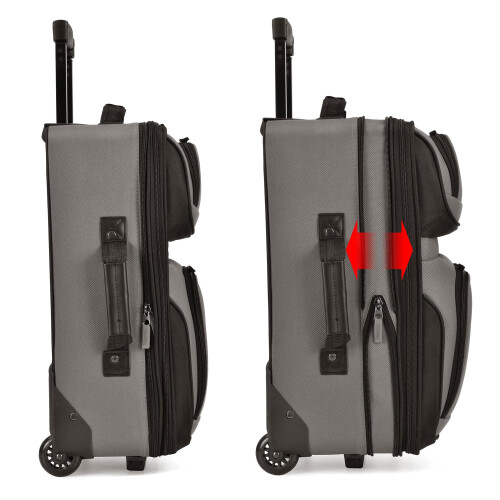 U.S. Traveller Lightweight Softside Suitcase Rolling 20 """" Carry on Bagage Grey Single 1