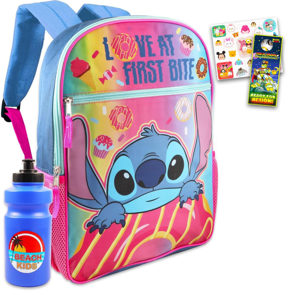 Disney Lilo And Stitch Backpack Set For Kids - 4 Pc School Supplies Bundle With Stitch Backpack For Girls Stickers Water Bottle And More