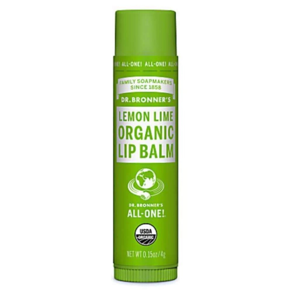 Dr Bronner's Magic Soaps Organic Lip Balm Lemon Lime 015 Ounce