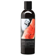 Olio per massaggi commestibile Earthly Body Anguria 8 fl oz Semi di canapa Mandorle Vinaccioli Albicocca Olio di vitamina E Vegano Cruelt