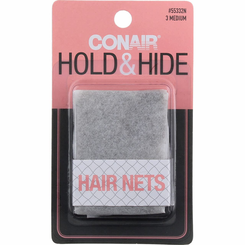 Conair 55332 3 Piece Brown Hair Net 0.3 Ounce