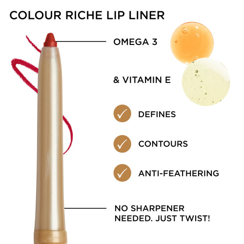 L’Oréal Paris L'Oreal Paris Colour Riche Μολύβι Χειλιών, Κρεμώδες Μολύβι με Ωμέγα 3 και Βιταμίνη Ε, 721 Forever Rose 2