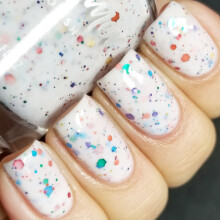 Oh Splat White White Glitter Nail Lallish cu sclipici curcubeu- 0,5 oz sticla de dimensiuni complete