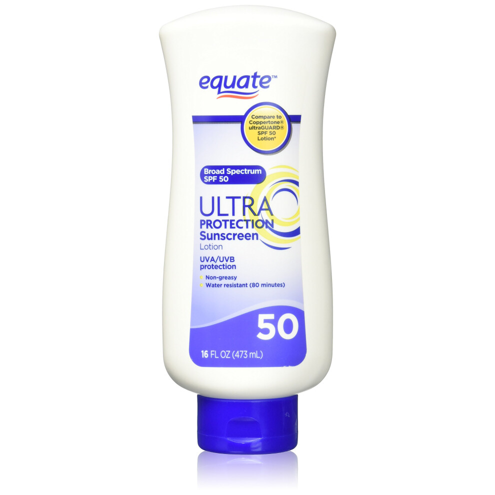 Equiparar Equate Ultra Protection Sunscreen Spf 50 16Oz Compare To Coppertone Spf 50 Lotion