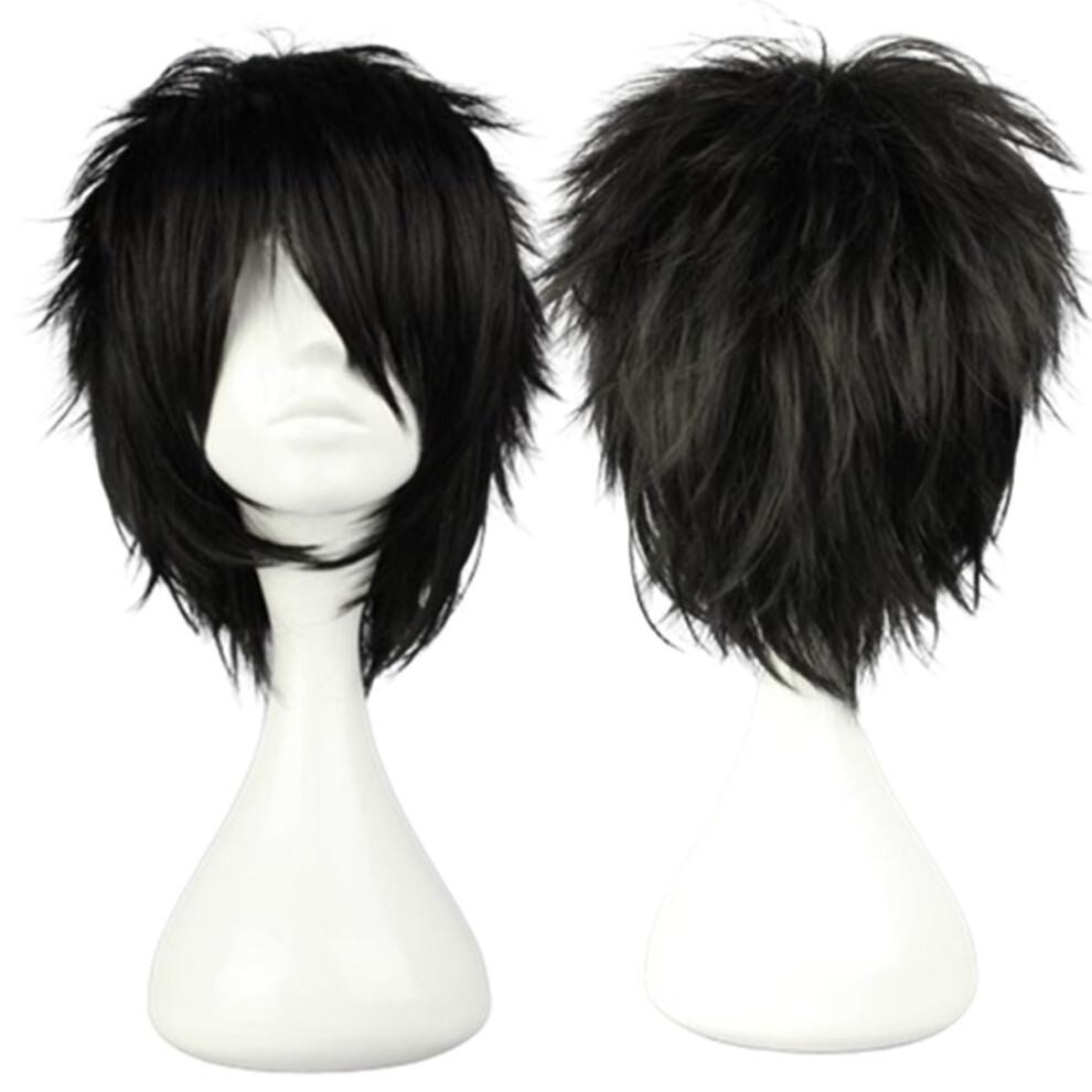 Cosplay Tats Unisex Black Cosplaza Cosplay Wig Short Spiky Heat Resistant Synthetic Hair
