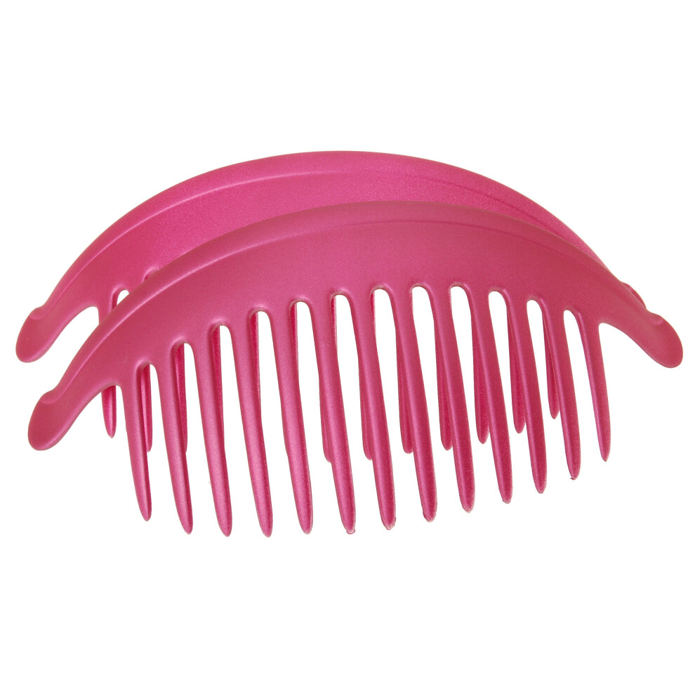 Virgin-Francia France Luxe Belle Larger Interlocking Comb Matte Fuchsia Set Of 2 - An Excellent Styling Solution For Long/Thick Or Curly Hair