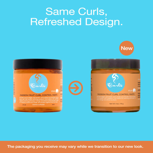 Curls Passion Fruit Control Paste - Για Άκρα και Φριζαρισμένα Μαλλιά - Για Όλους τους Τύπους - 4 Fl Oz 1