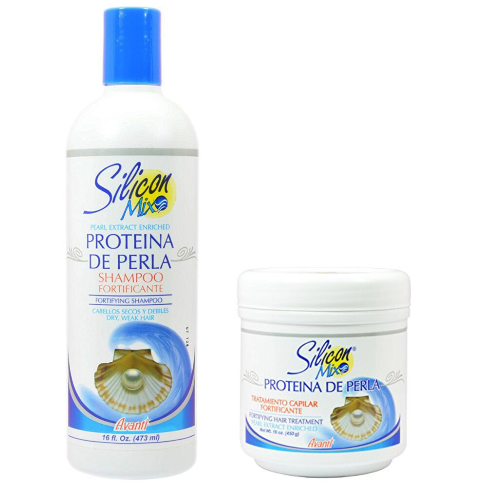 Miscela D'oro Silicon Mix Proteina De Perla & Shampoo 16 Oz Hair Treatment And Shampoo 16Oz