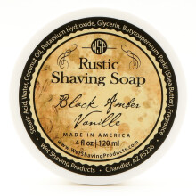 WSP Luxury Rustic Shaving Soap (Black Amber Vanilla) Artisan Made in America med vegan naturliga ingredienser