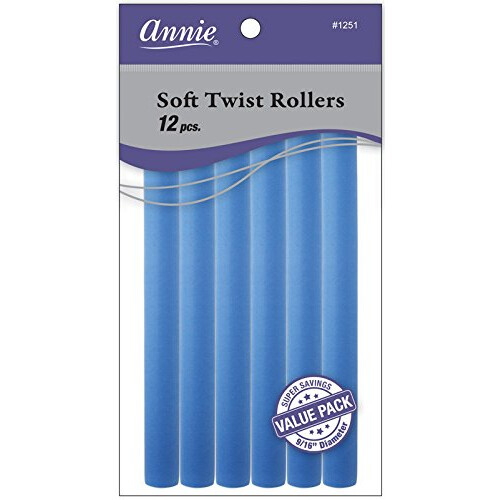 Annie Soft Twist Rollers Blue 7 inch 12 Count