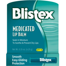 Blistex Medicated Lip Balm with SPF 15 for Dryness Chapping and Soothes Irritated Lips 0.15 Ounce (Pack of 8)