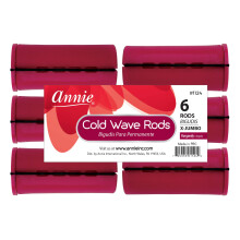 ANNIE JUMBO RODURI DE VADE COLLE CU BAND de cauciuc pentru Curling Hair and Perm Styling - Burgundia - Set de 3 pachete de 6 (18 buca?i)
