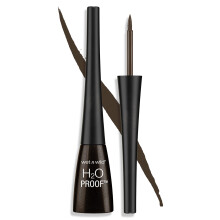 wet n wild H2O Proof Flytande Eyeliner, Vattentålig & Smudge-Proof, Långvarig Definition, Precisionsborste, Cruelty-Free - Mörkbrun