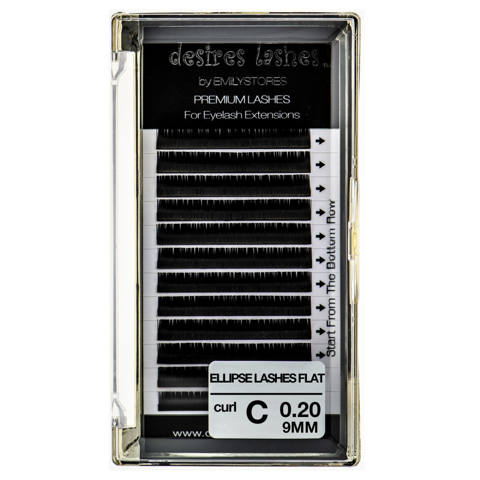 Desires Lashes By Emilystores Rzesy Elipsy 0,20 Mm Grubosc C Dlugosc Podkrecenia 9 Mm Plaskie Przedluzanie Rzes Indywidualna Objetosc So-Soft Do Prze-image