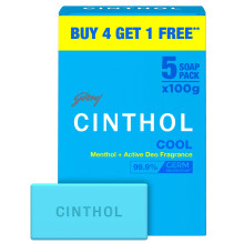 Cinthol Bath Cool Soap 100G (pakke med 5) (K?b 4 Get 1 GRATIS)