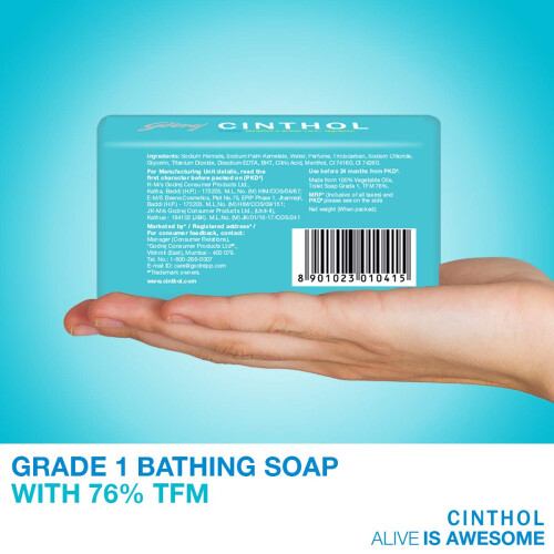 Savon Cinthol Bath Cool, 100g (Pack de 5) (Achetez 4, recevez 1 gratuit) 2