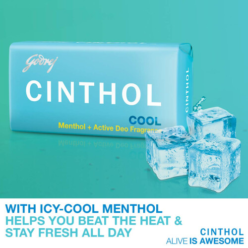 Savon Cinthol Bath Cool, 100g (Pack de 5) (Achetez 4, recevez 1 gratuit) 1