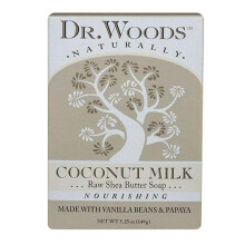 Dr. Woods Kokosmjölk tvål med vanilj, papaya, ekologisk sheasmör, 5.25 oz (pack av 3)