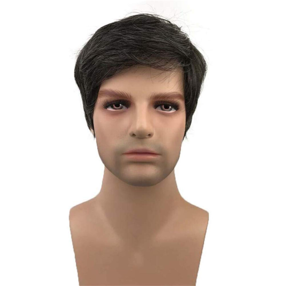 Aimole Unisex Synthetic Short Men Wigs Natural Body Wave Hair Heat Resistant Full Capless Wig