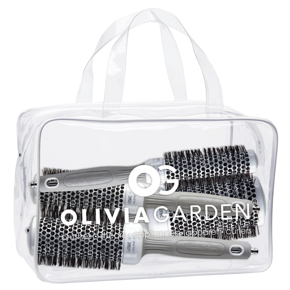 Set Di Spazzole Termiche Rotonde In Ceramica + Ioni Olivia Garden-image