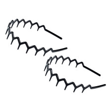 Set di 2 pettini a denti di squalo neri in plastica (2 colori neri)