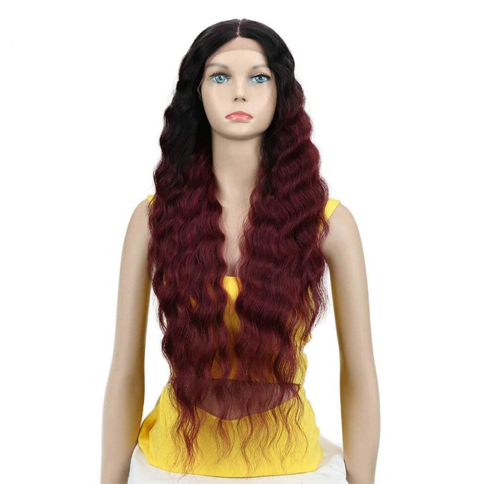 Gioiadir Joedir Lace Front Wigs 30'' Long Wavy Synthetic Wigs For Women 130% Density Wigs(Tt1b/530)