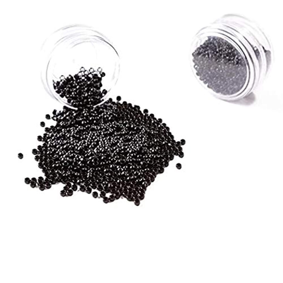 Pinza Divertente Unisex Black Nano Copper Micro Rings Dreadlock Beads Microlink Nano Micro Tube Ring For Tip/Ring Hair Extensions Link Hair Tools Accessories (#1 )