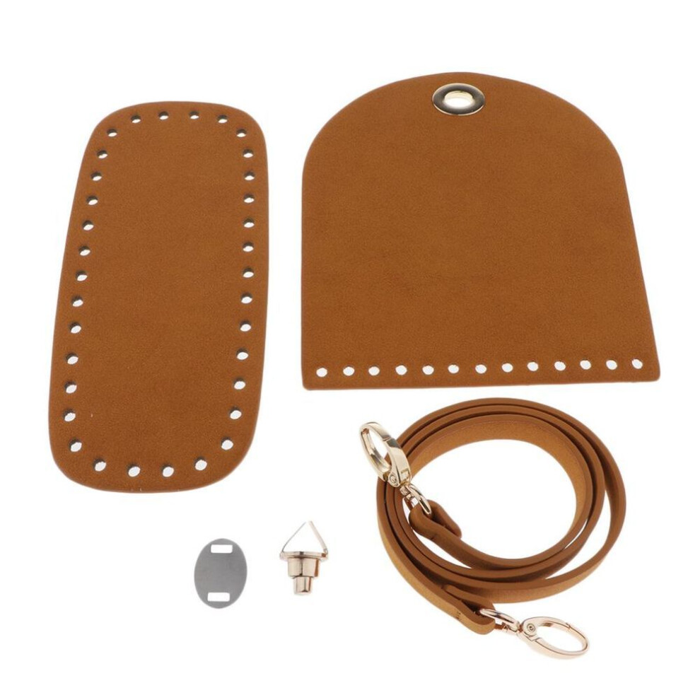 (brown) 5x/Set PU Handbag Parts for DIY Weave Bag Sewing Accessories Black