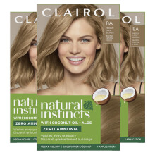 Clairol Natural Instincts Demi-Permanent Hårfärg, 8A Medium Cool Blonde, 3-pack